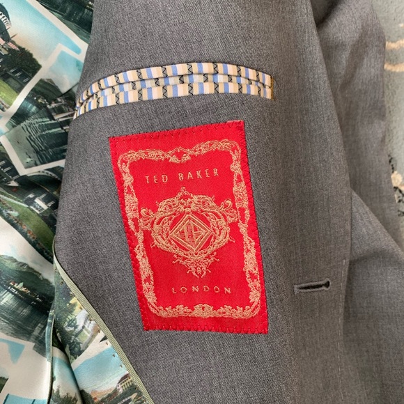 Men’s grey suit jacket, silk lined - Picture 3 of 4